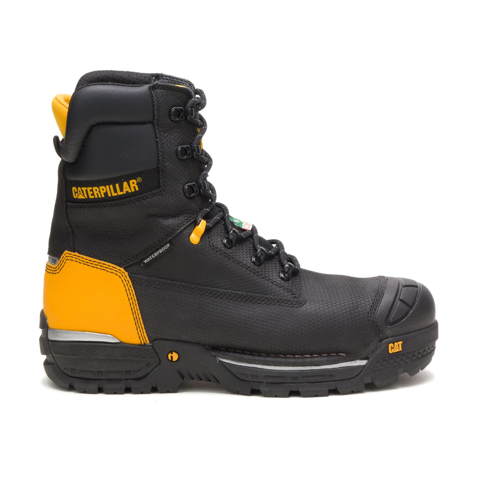 Caterpillar Boots South Africa - Cat Men's Excavator Lt 8" Waterproof Tx Composite Toe Csa Work Boots Black KC3754968